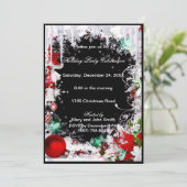 Ice Cycles Sneeuw Kerstfeest Uitnodiging (Staand voorkant)