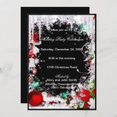 Ice Cycles Sneeuw Kerstfeest Uitnodiging (Voorkant / Achterkant)