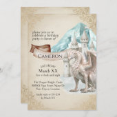 Ice Dragon en Castle Fantasy Party Kaart (Voorkant / Achterkant)