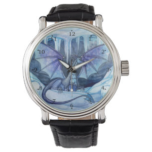 Ice Dragon Fantasy Art van Molly Harrison Horloge