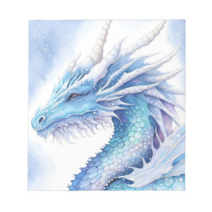Ice Dragon in Light Blue Waterverf Notitieblok