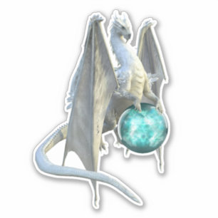 Ice Dragon Sneeuw Winter glazen bol Sticker