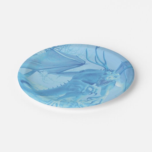 Ice dragon with antlers papieren bordje (Gekanteld)