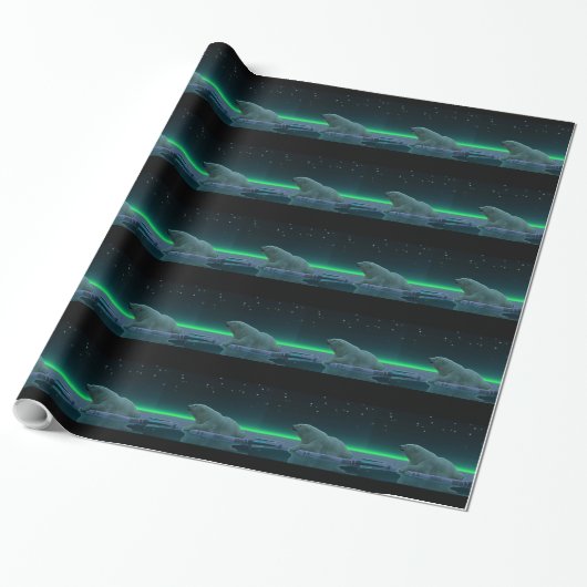 Ice Edge Polar-Beer Cadeaupapier (Uitgerold)