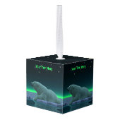 Ice Edge Polar-Beer Kubus Ornament (Achter hoekig)