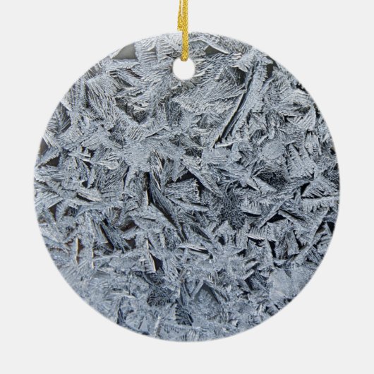 Ice Frost Crystals Texture Afbeelding Keramisch Ornament (Achterkant)