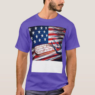  Ice Hockey, 4 juli, Man VS Amerikaanse Fl T-shirt
