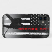 Ice Hockey American Flag Black Case-Mate iPhone Case (Achterkant (horizontaal))