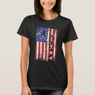 Ice Hockey -Amerikaanse vlag Patriotic Usa Dad T-shirt
