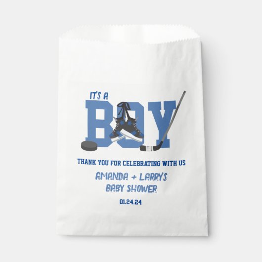 Ice Hockey Baby shower Bedankzakje (Voorkant)