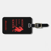 Ice Hockey bagagelabel favoriete seizoen rood (Voorkant horizontaal)