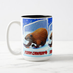 Ice Hockey Beaver Tweekleurige Koffiemok