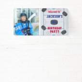 Ice Hockey Birthday Party Foto Spandoek (Insitu)