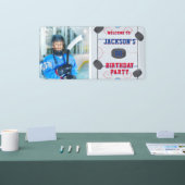 Ice Hockey Birthday Party Foto Spandoek (Beurs)