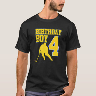 Ice Hockey Boy 4th Birthday Sport Player T-shirt