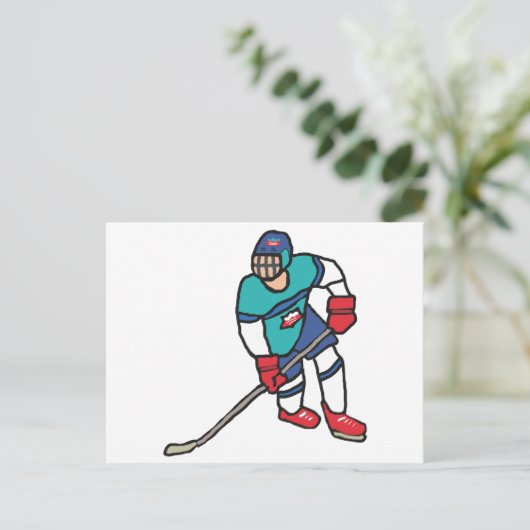 Ice Hockey Briefkaart (Staand voorkant)