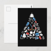 Ice Hockey Christmas Tree Briefkaart (Voorkant / Achterkant)