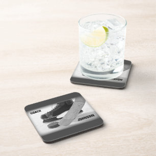 Ice Hockey Coach Bedankt Drankjes Onderzetter