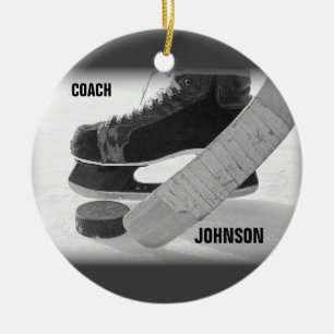 Ice Hockey Coach Bedankt Keramisch Ornament