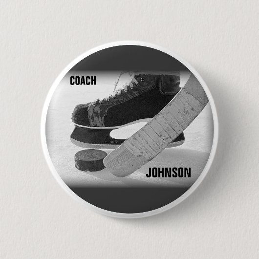 Ice Hockey Coach Bedankt Ronde Button 5,7 Cm (Voorkant)