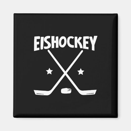 Ice Hockey - Crossed Rackets (1)  Magneet (Voorkant)