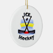 Ice Hockey Crossed Sticks Keramisch Ornament (Rechts)