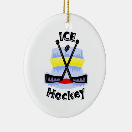 Ice Hockey Crossed Sticks Keramisch Ornament (Rechts)