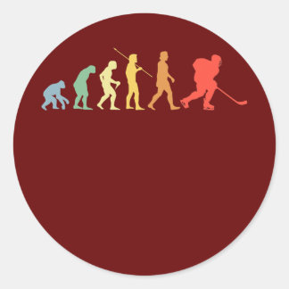 Ice Hockey Evolution Retro Sport Ice Hockey Ronde Sticker