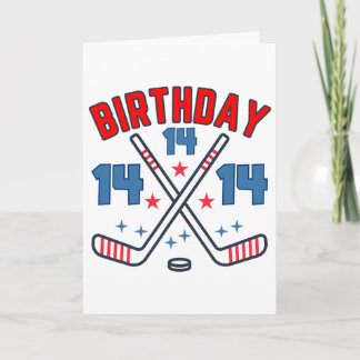 Ice Hockey Fourteen Birthday Boy 14th Party Boys A Kaart