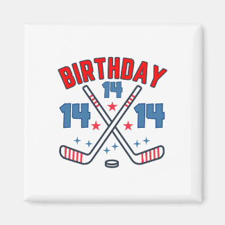 Ice Hockey Fourteen Birthday Boy 14th Party Boys A Magneet