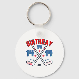 Ice Hockey Fourteen Birthday Boy 14th Party Boys A Sleutelhanger