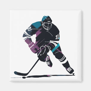 Ice Hockey Game Sport Challenge Silhouette Stijl Magneet