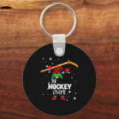 Ice Hockey Gnome Red Buffalo Plaid Matching Family Sleutelhanger (Voorkant)