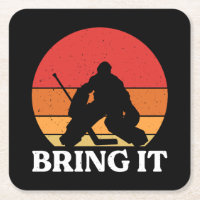 Ice Hockey Goalie brengt hem mee