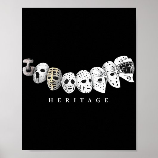 Ice Hockey Goalie Evolution aan Modern Masker Poster (Voorkant)