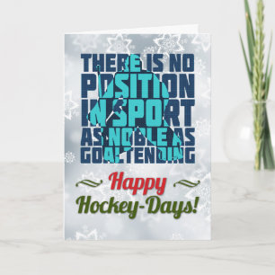 Ice Hockey Goalie Quote Kerstmis Kaart