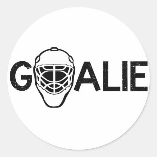 Ice Hockey Goalie Ronde Sticker (Voorkant)