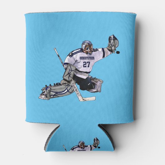 Ice Hockey Goalkeeper met Jouw naam tekening Blikjeskoeler (Voorkant)