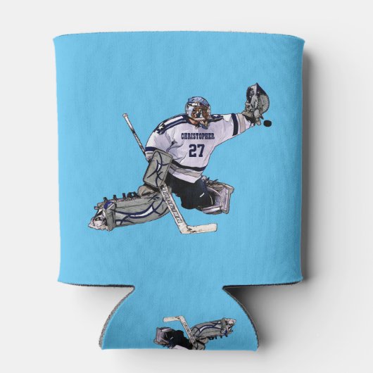 Ice Hockey Goalkeeper met Jouw naam tekening Blikjeskoeler (Achterkant)