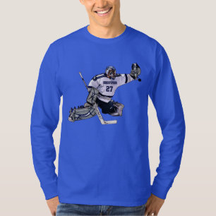 Ice Hockey Goalkeeper met Jouw naam tekening T-shirt