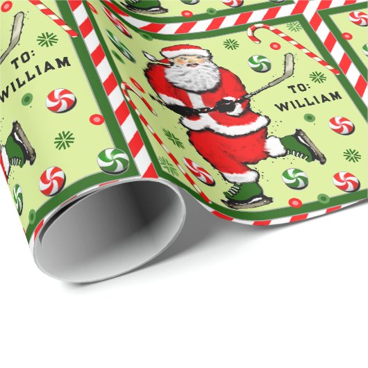 Ice Hockey Holiday Gift Cadeaupapier (Rol Hoek)