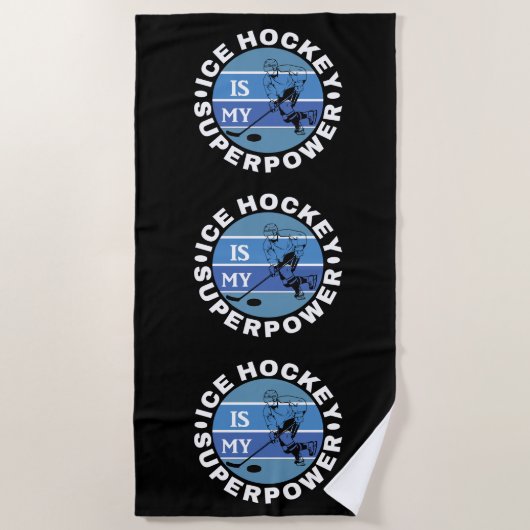 Ice Hockey is mijn Superpower Strandlaken (Voorkant)