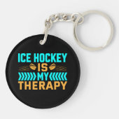 Ice Hockey is mijn therapie Sleutelhanger (Achterkant)