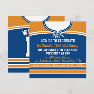 Ice Hockey Jersey Themafeest Uitnodigen Sjabloon Kaart