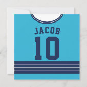 Ice Hockey Jersey Themafeest Uitnodigen Sjabloon Kaart (Achterkant)