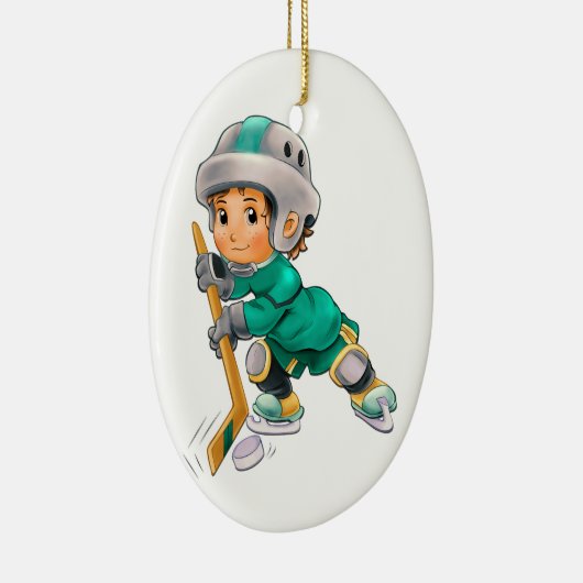 Ice Hockey Keramisch Ornament (Rechts)