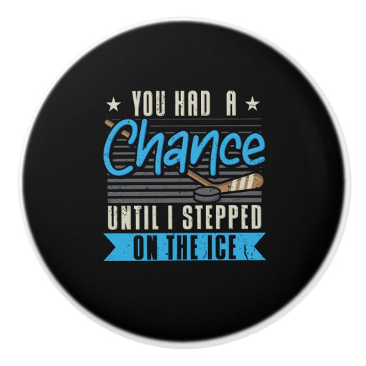 Ice Hockey Keramische Knop (Voorkant)