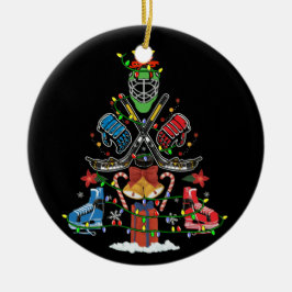 Ice Hockey-kerstsierboom Funny Xmas-cadeau Keramisch Ornament