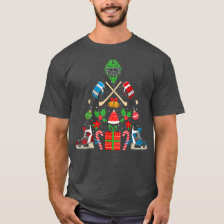 Ice Hockey-kerstsierboom Funny Xmas-cadeau T-shirt