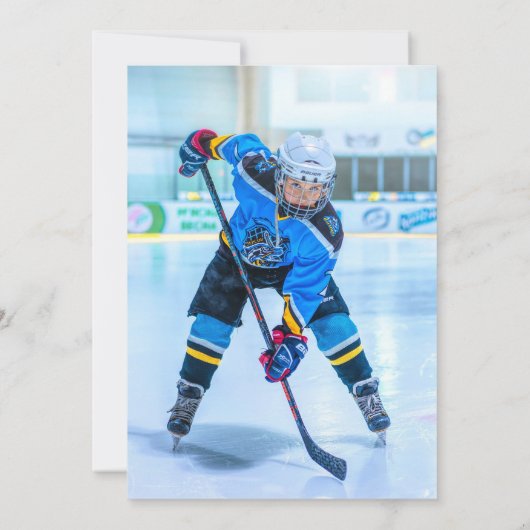 Ice Hockey Kids Uitnodiging voor verjaardagsfeestj (Achterkant)